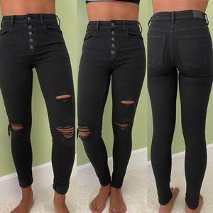 American Eagle Black Distressed Jeans